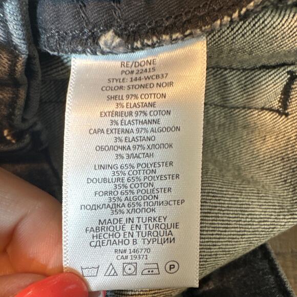 RE/DONE 70's Crop Boot Jeans in Stoned Noir Size 29 NWT - Picture 10 of 13